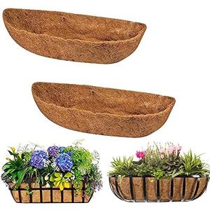 chengchuang 2 Packs Natural Coco Fiber Replacement Liner,48 in Coconut Liners for Planters, Coco Liners for Window Box/Hanging Basket Liners, Durable Coconut Coir for Planting (30 inch)