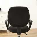 MIFXIN Computer Office Chair Cover Stretch Slipcover 2 Piece Soft Elastic Non-Slip Desk Chair Seat Covers Protector, Only Cover, NO Chair (Black)