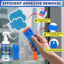 Adhesive Remover, 300ml Sticker Remover Spray with Plastic Scraper, Glue Remover for Windows, Glass, Plastic, Carpet, Rapidly Removes Stickers, Glue, Tape, Residue, Labels Remover, Car Sticker Remover
