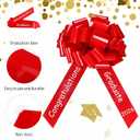 Xuniea 20 Inch Big Graduation Car Bow Congratulations 2026 Giant Large Red Car Bow Ribbon for 2026 Graduation Party & Birthday Gift Decor
