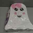 Cute Large Pink Halloween Ghost Piata White Spooky Ghost Piata with Stick and Blindfold Halloween Mexican Piata Birthday Party Game Supply Decorations Fillable for Candy,Toys,Treats