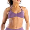 TRYTO Impact Strappy Bra Backless Halter Sports Yoga Top Women Workout Fitness Gym Outdoor Front Motion Scrunch Tops Grape, X-Large