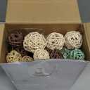 Patelai 36 Pcs Wicker Rattan Balls Decorative Balls for Vase Centerpiece Bowls Orbs Filler for Home Decor,4 Sizes(Vivid Color,2.4'',2'',1.6'',1.2'')