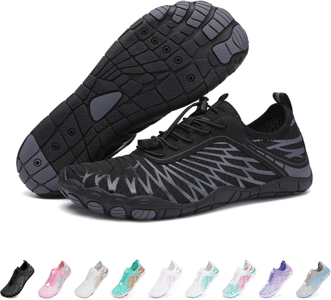 Hike Barefoot Shoes Women Men Non-Slip Healthy Breathable Fashion Trail Running Womens Mens Wide Toe Zero Drop Water Shoe, 8.5 Women/7.5 Men
