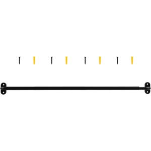 TYRON 1 Pack Screwed Sash Curtain Rod Adjustable 18-30 Inch, 3/8 In. Diameter, French Door Curtain Rods, Cafe Window Rod (Black)