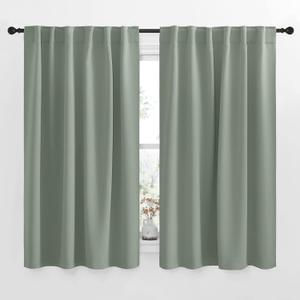 NICETOWN Insulated Room Darkening Curtain Panels - (Greyish Green Color) W52 x L54, 2 Pieces, Room Darkening Window Treatment Drape Panel NICETOWN Insulated Room Darkening Curtain Panels - (Greyish Green Color) W52 x L54, 2 Pieces, Room Darkening Window Treatment Drape Panel