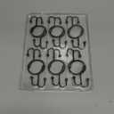 Shower Curtain Hooks, OEH Shower Curtain Rings, Black Shower Curtain Hooks Rust Proof, Decorative Double Shower Hooks for Shower Curtain, Anti-Drop Shower Rings for Curtain & Liners, Black, 12Pack