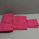 GLAMBURG Ultra Soft 3 Pack Cotton Towel Set, Contains a Bath Towel 28x55 inch, a Hand Towel 16x24 inch & a Wash Coth 12x12 inch, Ideal Everyday use, Compact & Lightweight - Hot Pink