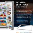 241969501 Refrigerator Shelf Frame without Glass Compatible with Frigi-daire Shelf Replacement LFSS2612TF FGSS2635TF FFSS2615TS,AP4433007 Frigi-daire Refrigerator Parts Crisper Drawer Pan Cover