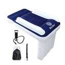 Blublu Park Inflatable Airplane Bed for Toddler, Airplane Seat Extender for Kids, Toddler Travel Bed with High Sides, Safety Belt, Airplane Bed Fits Most Airplane Seats, Car (Blue)