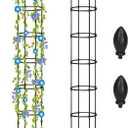 Sadnyy 2 Pack 7 ft Garden Trellis Obelisk for Rose Trellis Climbing Plants Outdoor Rustproof for Pots Tall Tower Plant Support Metal Garden Vines Flower Plants Support Outdoor Indoor (Black)