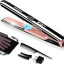 DORISILK 500 Degree High Temp Professional Hair Straightener，30s Fast Heating Ceramic Flat Iron ，2 in 1 Hair Straightener and Curler，Plasma Flat Iron Get Frizz-Free ，Dual Voltage for Travel Using