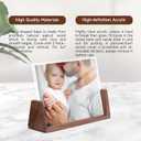 5x7 picture frames, Solid Rustic Wooden Photo Frames with Walnut Wood Base and High Definition Acrylic Glass Covers - for Tabletop or Desktop Display (5x7 inch, Horizontal)