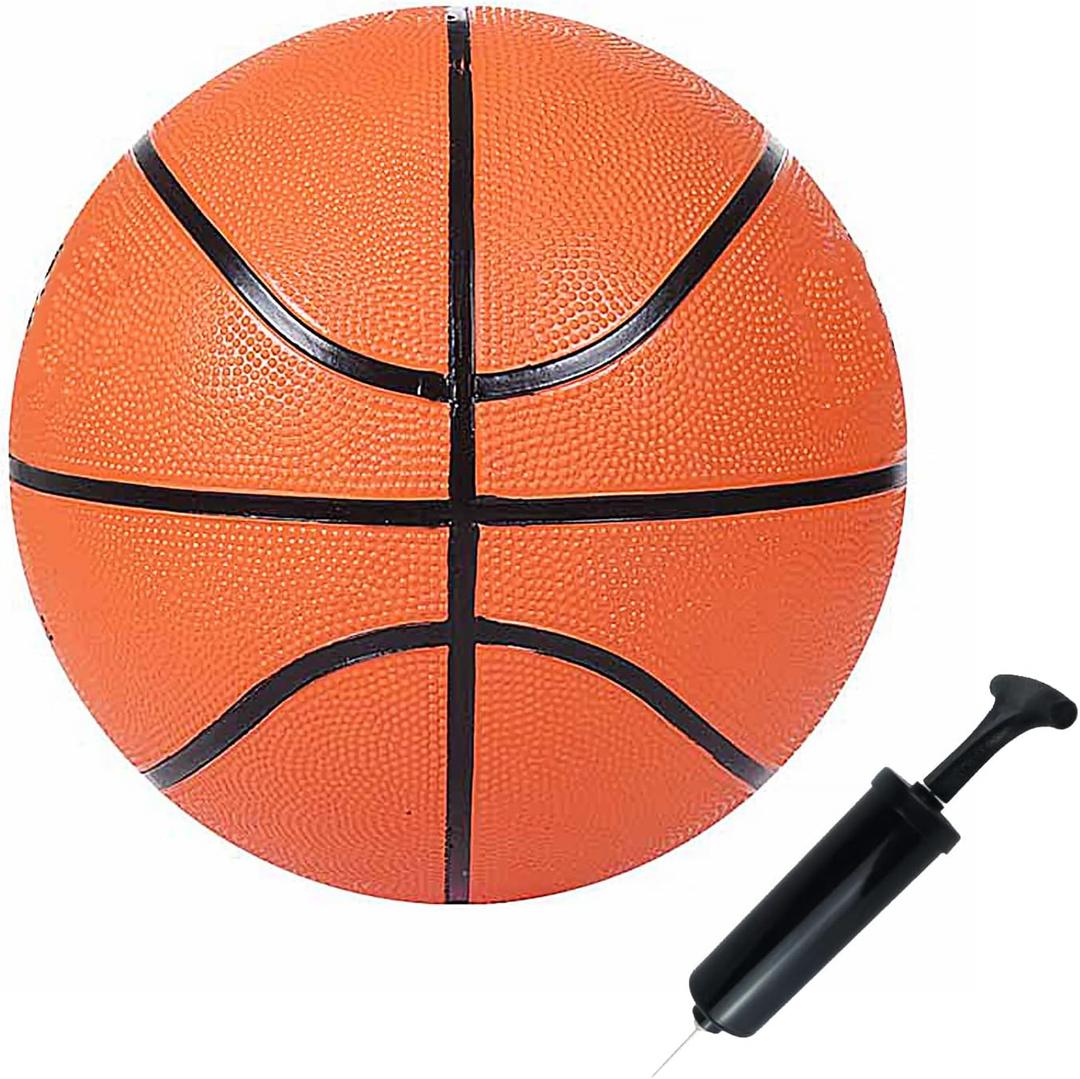 Rubber Basketball Size 3,5 Youth Practice Training Outdoor and Indoor Ball for School Students Boys Girls Sports Game Play Not Official Competition Just for Fun