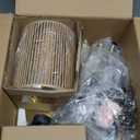 Oneach 66" Gold Floor Lamp for Living Room, Boho Floor Lamp with LED Bulb, Foot Switch, Rattan Shade, Industrial Tall Farmhouse Standing Lamp for Bedroom, Dining Room, Study Room, Office