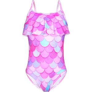 Girls Swimsuit One Piece Ruffles Bathing Suit Kids' Swimwear Quick Dry Summer Beach for 2-14Y