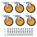 Upgraded Caster Wheels for Mechanic Creepers Wheels Replacements, Quality Replacement Parts Fit for 36'' - 40'' Plastic Creeper, Wheel Size: 3 inch in Diam., Plate Hole Picth: 2 inch, Pack of 6