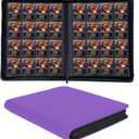 1000+ Pockets Trading Card Binder, 16-Pocket Card Ablum Compatible with MTG,Sports Cards & Other Standard Size Trading Cards (Purple)