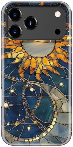 Esdot for iPhone 17 Pro Case Cute - Wireless Charging Compatible - Dual-Layer Soft Silicone + Hard Shell - Trendy Wildflower Design - Protective Phone Cover for Women Girls - Solar Lunar Harmony