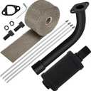 SOFO Exhaust Header Pipe Muffler Kit - for Predator 212 Performance Parts for 196cc 224cc 200cc GX160 GX200 6.5HP Engine Coleman CT200u BT200X KT196 Baja MB200 GX160 GX200 Go Kart Mini Bike with Heat (Black)