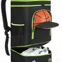 YOJOB Basketball Backpack, Large Sports Bag with Separate Ball Holder & Shoes Compartment, Water Resistant Basketball Bag Best for Basketball, Soccer,Volleyball,Gym,Swim (Black)