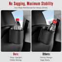 Leather Car Cup Holder Organizer (2-Pack) | Anti-Sag Clip On Drink Cupholder for Back Seat, Car Side Door, Headrest | Premium Extra Automotive Cup Holders for Water Bottles, Tumblers & Coffee Mugs