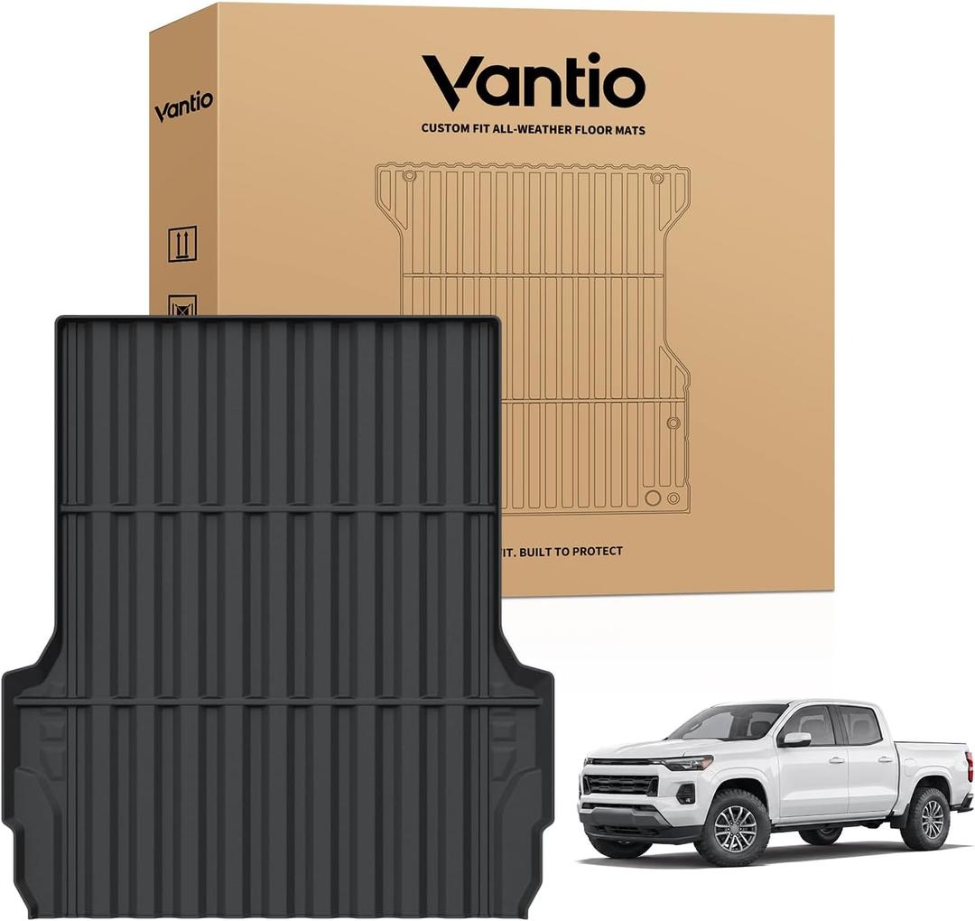 Truck Bed Mat for 2023-2024 2025 2026 Chevy Colorado & GMC Canyon 5FT Bed, Custom Fit TPE Bed Liner, Heavy Duty All Weather Cargo Bed Protection, Anti-Slip, Waterproof, Easy to Clean
