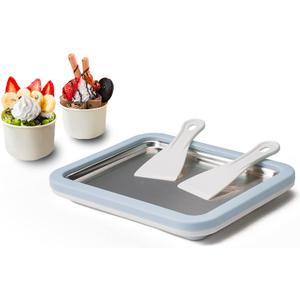 Ice Cream Roll Maker Rolled Ice Cream Machine, Sweet Spot Pan, Instant Cold Plate, Ideal for Making Rolled Ice Cream Soft Serve Slushies Frozen Yogurt Sorbet and Gelato (Sky Blue)