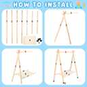 Queekay Baby Clothing Rack for Baby Shower Toddlers Wooden Kids Dress up Rack with Storage Shelf for Toddler Dogs Pets Small Clothes Kids Garment Closet(28.7" h, Natural)