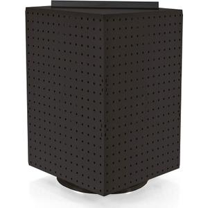 Azar Displays 701414-BLK Rotating Stand, Peg Display Carousel, Four Sided Rack for Jewelry, Accessories, or Crafts, Revolving Displays for Retail, Pegboard Organizer, Black, 14"x14"x20"