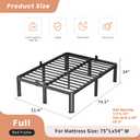 VIPSHOW 14 Inch Full Heavy Duty 3500 lbs Bed Frame with Round-Corner Legs & Anti-Squeak Design – Quick Assembly Metal Platform, No Box Spring Needed