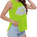 Womens Sparkly Sequin Heart Tank Tops y2k Going Out Clothes Summer Sleeveless Shirts for Women 2024, XXL