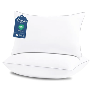 CozyLux Pillows Queen Size Set of 2, Hotel Quality Bed Pillows for Sleeping 2 Pack, Cooling Pillows for Side Back and Stomach Sleepers, Down Alternative Luxury Soft Supportive Fluffy Pillows (18x28)