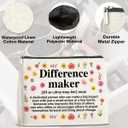 Difference Maker Gifts Makeup Bag, Thank You Appreciation Gifts for Women Teacher Boss Leader Coworker, Difference Maker Definition Zipper Makeup Pouch