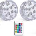 Bathroom Lights Wireless Battery Operated, Waterproof Led Glow Light for Bath Shower Spa Vanity Lamp, for Over Mirror Wall Ceiling Lights, RGB Multi Color Remote Controlled, 7pcs