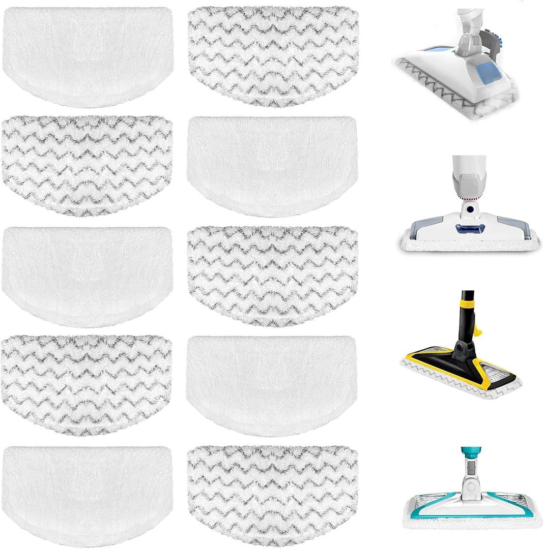 10 Pack 1940 1806 2685A Steam Mop Pads For Bissell Powerfresh Steam Mop Deluxe Pet Lift-Off Plus Slim Scrubbing Steam Mop Replacement Pad 1940A 2814 1544A 2075A Power Fresh Steamer Pad Refill Washable