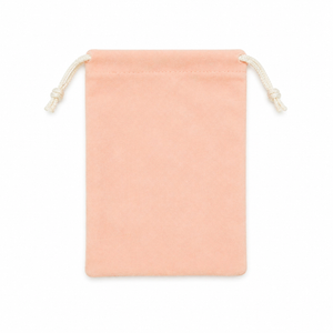 Peach Drawstring Pouch, Soft Velvet Gift Bag, Small Storage Bag