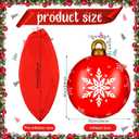 Jetec 32 Inch Giant PVC Inflatable Christmas Ball Ornaments Large Xmas Blow Ball Decorations Inflatables Outdoor Holiday Decorations Christmas Blow up Yard Decor(10 Pcs,Classic Pattern)