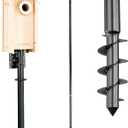WHITEHORSE Bird House Pole Mount- A Professional Bird Feeder Pole for Outside - Very Sturdy Against Strong Winds - 7 Tall Bird House Poles for Outdoors - Pole for Bird Feeders - Bluebird House Pole