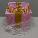 Pink Christmas Decor Light up Gift Boxes with Heart, Light up Xmas Boxes with Battery Operated for Wedding Christmas Valentine's Day Decorations Indoor and Outdoor (3 Pack) (Pink Heart)