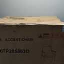 29.2'' Mid - Century Modern Faux Leather Accent Chair: Cushioned Comfort, Solid Wood Frame, Brass-Tipped Legs-Ideal for Living, Bedroom, Office Lounge (Dark Brown)