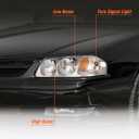 for 2000-2005 Chevy Impala Headlights Assembly Chrome Pair | OE 10349961/10349962, Halogen, W/O bulbs, IP67, Plug & Play, clear lens,