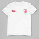 England Euro Football Kit Style T-Shirt, Medium