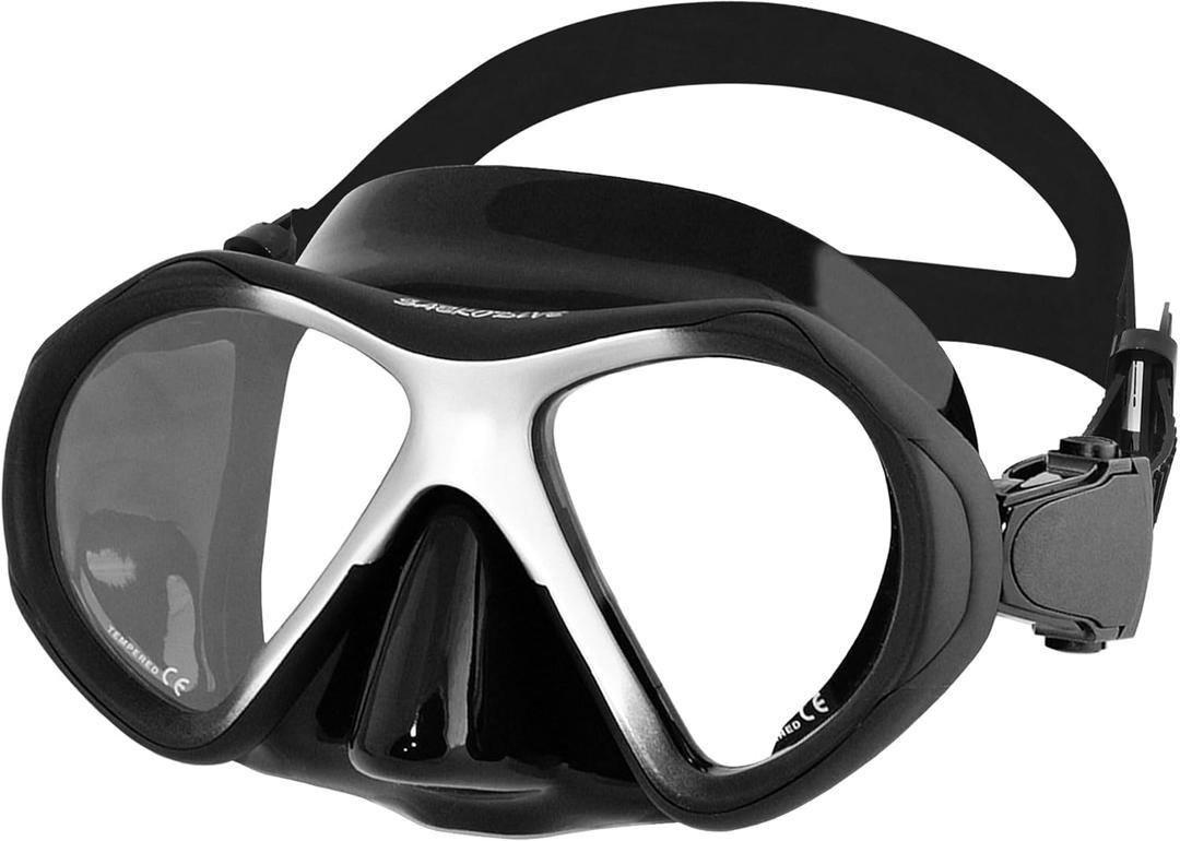 Jadeye Diving Mask - Anti-Fog Tempered Glass, Anti-Leak Silicone Skirt - Scuba Mask, Dive Mask, Snorkel Mask for Adults