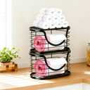 Haotao 2 Pack Trash Bag HolderStackable Trashbag Dispenser With Bamboo LidWall Mount Garbage Bag Dispenser Organizer for Kitchen Laundry Room Under Sink