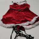 RSLOVE Sexy Christmas Lingerie For Women Santa Babydoll Chemise Red Costume with 4PCS Garters Belt Red S
