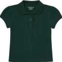 The Children's Place Girls' Short Sleeve Ruffle Pique Polo (Green, L)