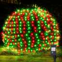 WBao Christmas Lights Outdoor 200LED 8.4ft x 5.2ft Christmas Net Lights with 8 Modes, Timer, End to End Connectable, Waterproof for Lawn, Bushes, Trees Outdoor Xmas Decorations, Red Green