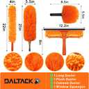 DALTACK 28 Foot High Dusters Kit for Cleaning with 5-20 Foot Heavy Duty Extension Pole, Extendable Reusable Cobweb, Feather, Ceiling Fan Cleaner Duster, Window Squeegee Kit