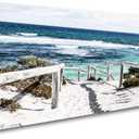 DZL Art S74250 Rottnest Island Beach Seascape Painting Sea Nature Pictures Wall Art Canvas Prints Painting Ready to Hang for Living Room Bedroom Decor Office Wall Decor Home Decoration, 40"L x 20"W